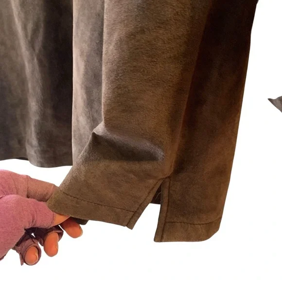 Vtg brown genuine suede leather jacket M